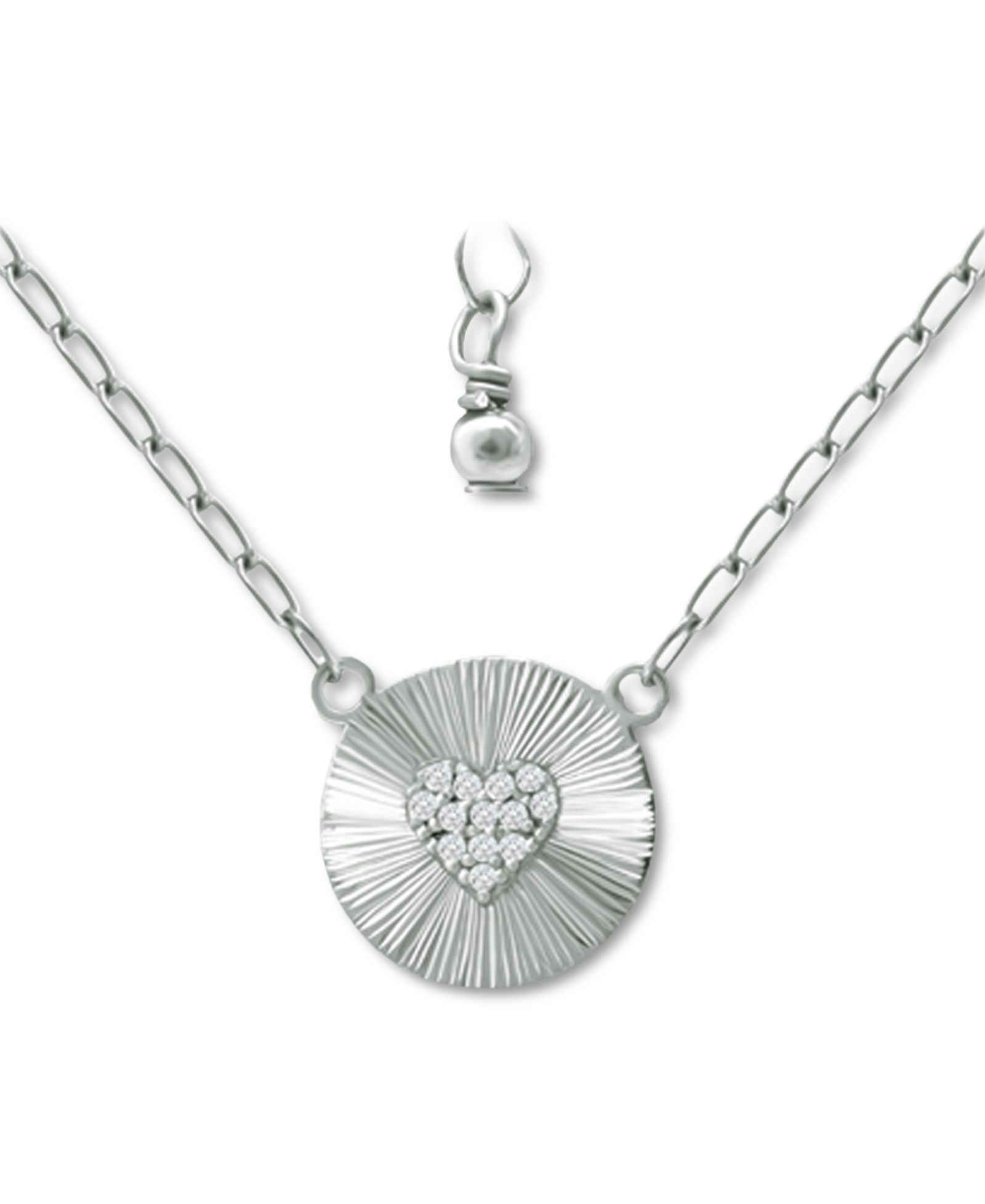 Ожерелье Giani Bernini Cubic Zirconia Heart Cluster Disc Pendant, 16" + 2" extender