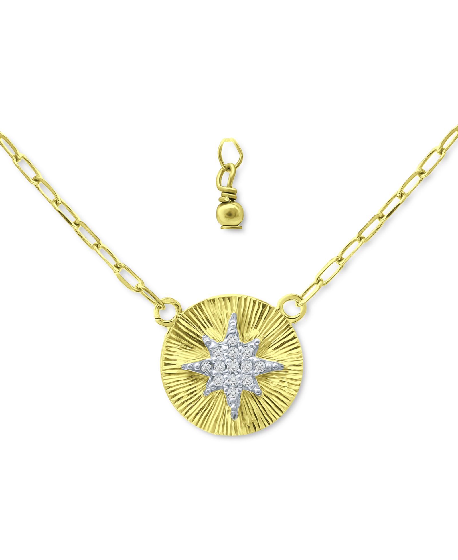 Подвеска Giani Bernini Cubic Zirconia Starburst Disc 16" + 2" extender