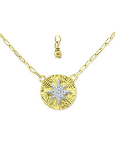 Подвеска Giani Bernini Cubic Zirconia Starburst Disc 16" + 2" extender