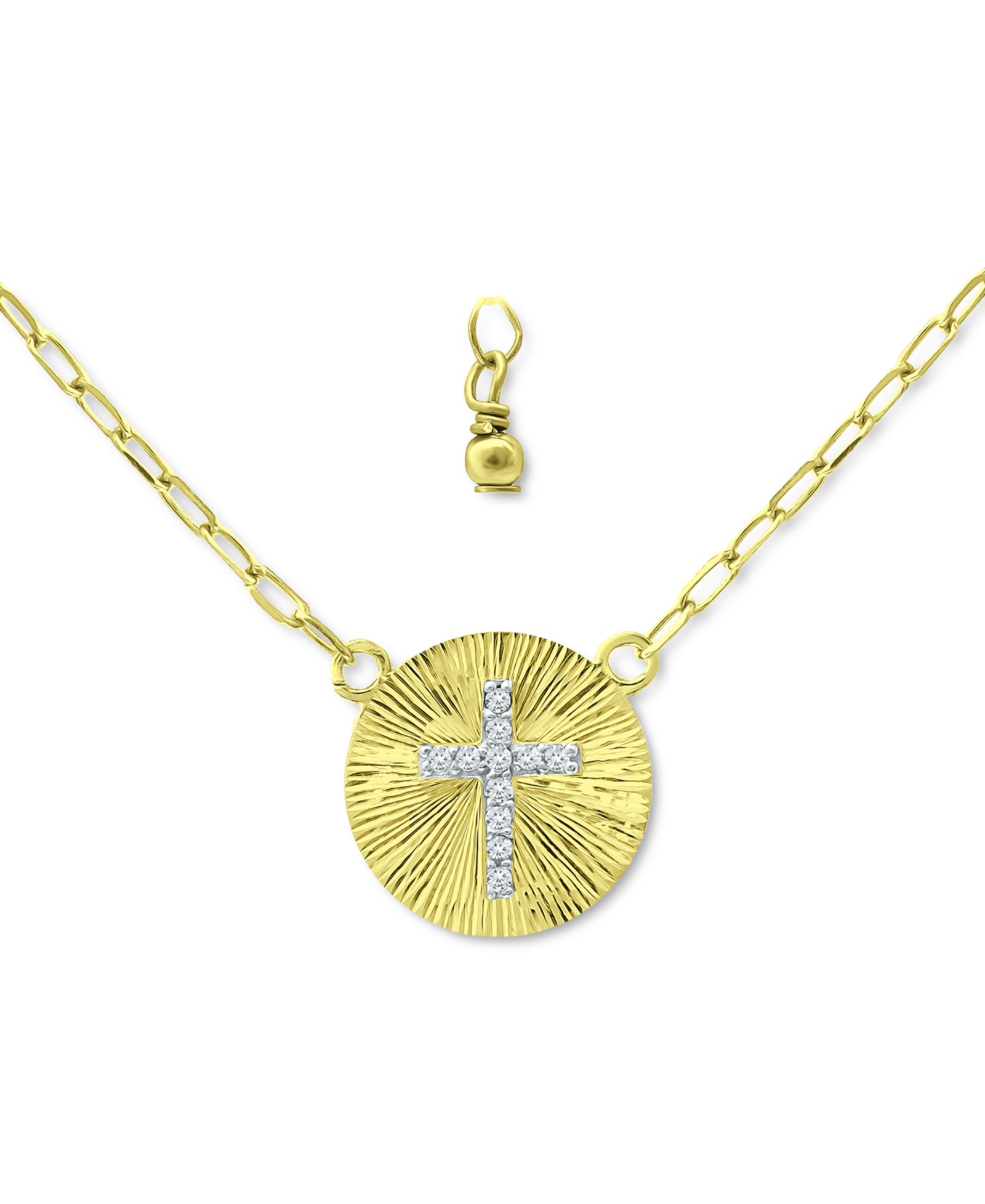 Подвеска Giani Bernini Cubic Zirconia Cross Disc 16" + 2" extender