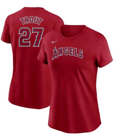 Женская футболка Nike Mike Trout Red Los Angeles Angels Name & Number