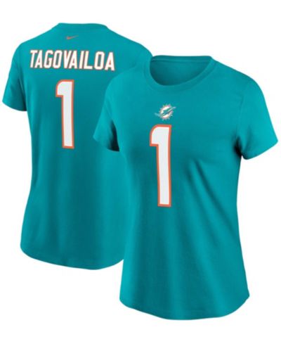 Женский T-shirt Tua Tagovailoa Aqua Miami Dolphins