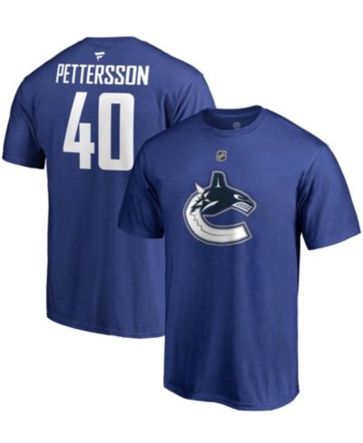 Мужская футболка Elias Pettersson Blue Vancouver Canucks Team Authentic Stack Name and Number