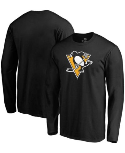 Мужская футболка Fanatics Black Pittsburgh Penguins Primary Team Logo Long Sleeve