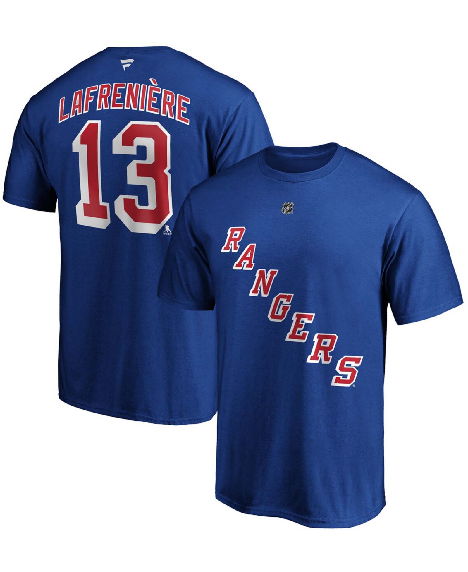 Мужская футболка Fanatics Alexis Lafrenière New York Rangers Blue с именем и номером
