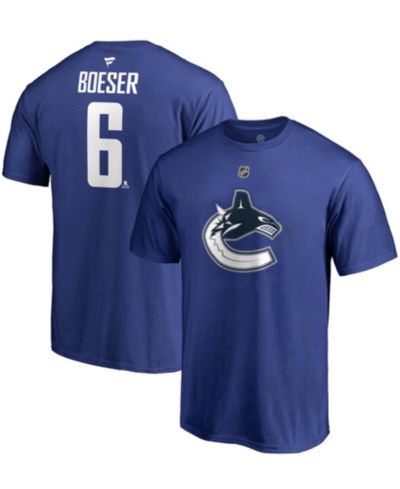 Мужская футболка Fanatics Brock Boeser Blue Vancouver Canucks
