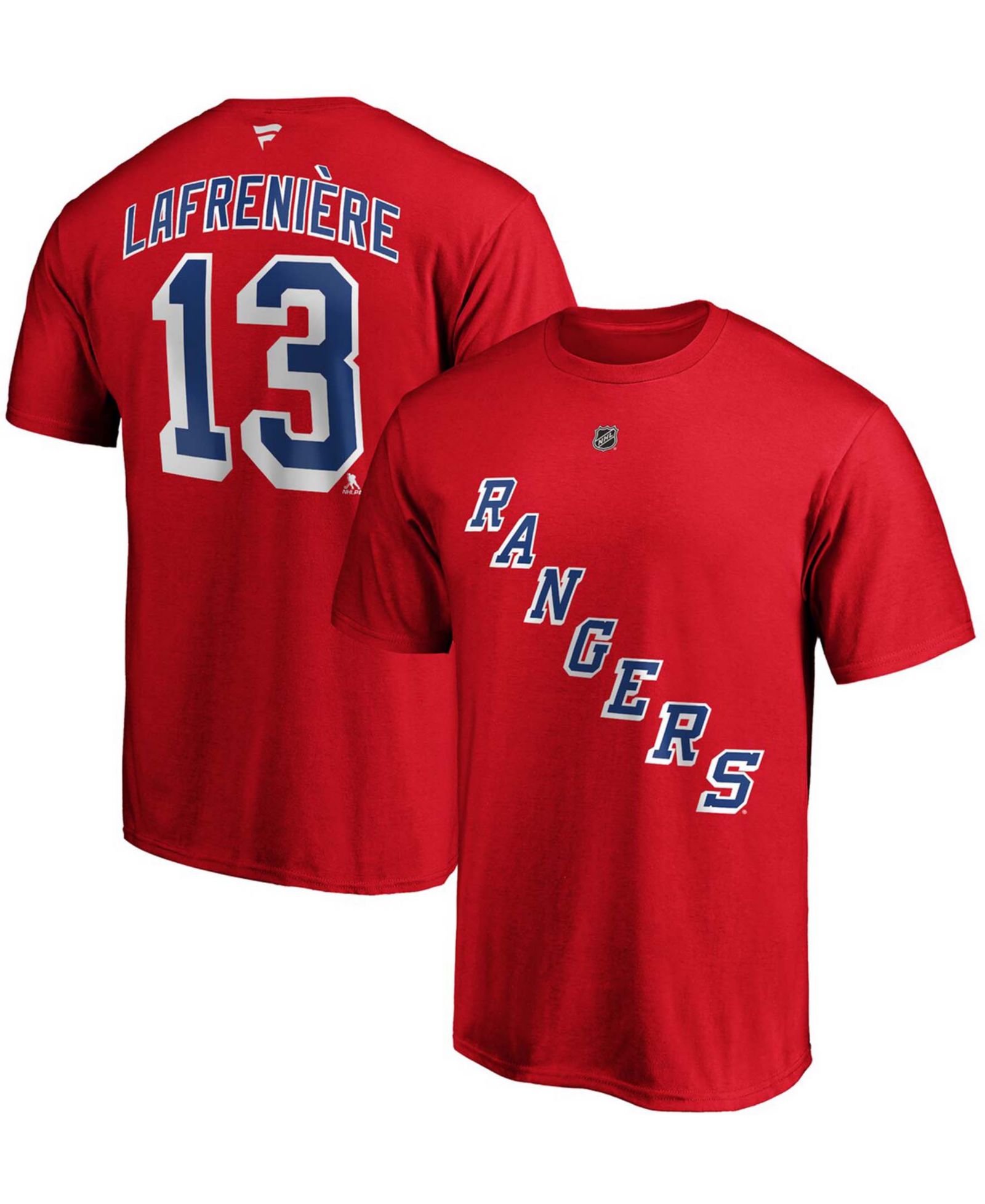 Мужская футболка Fanatics Alexis Lafreniv® Red New York Rangers Authentic Stack Name and Number
