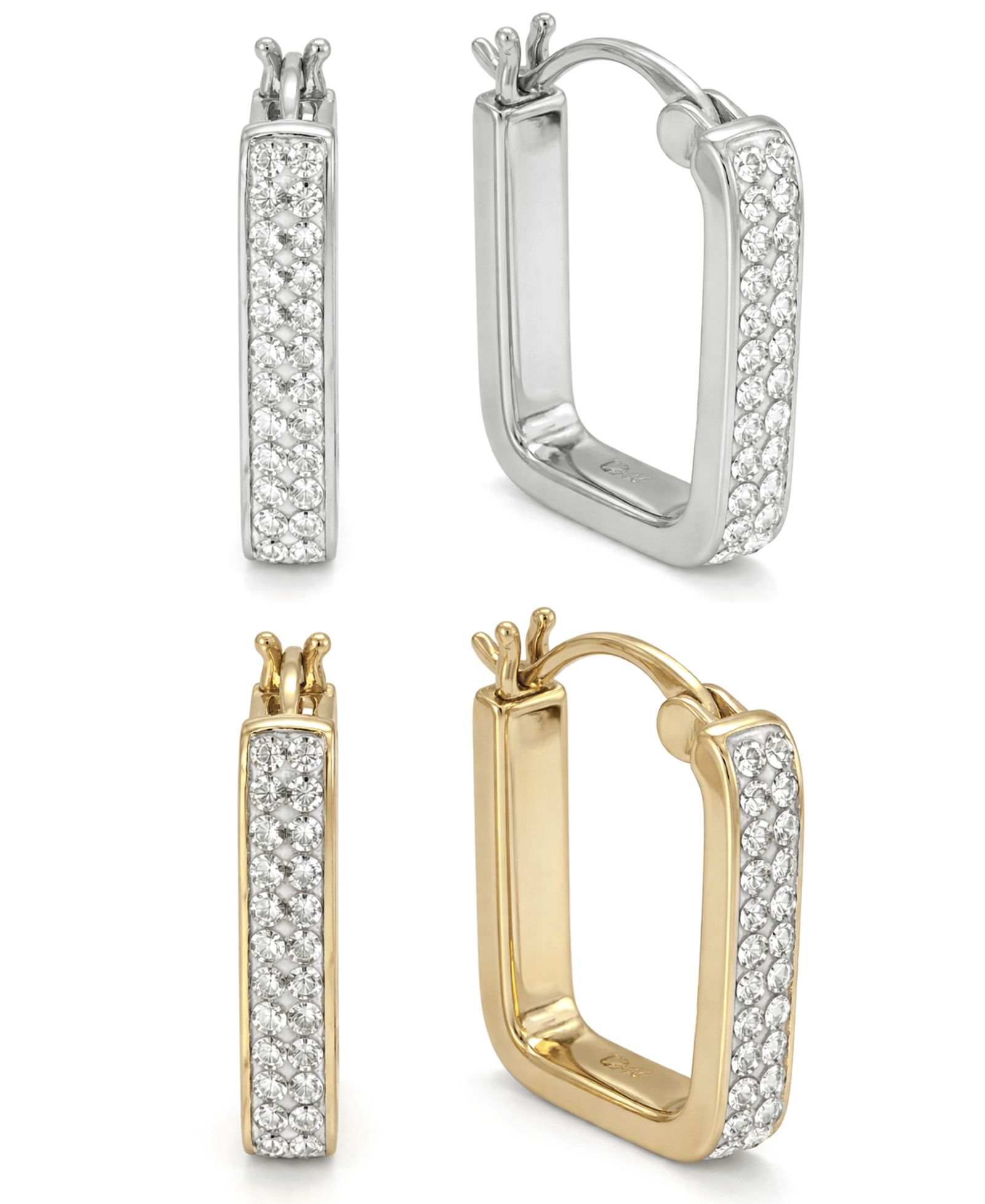 And Now This Gold Plated 2-Piece Click Top Hoop Earrings Set