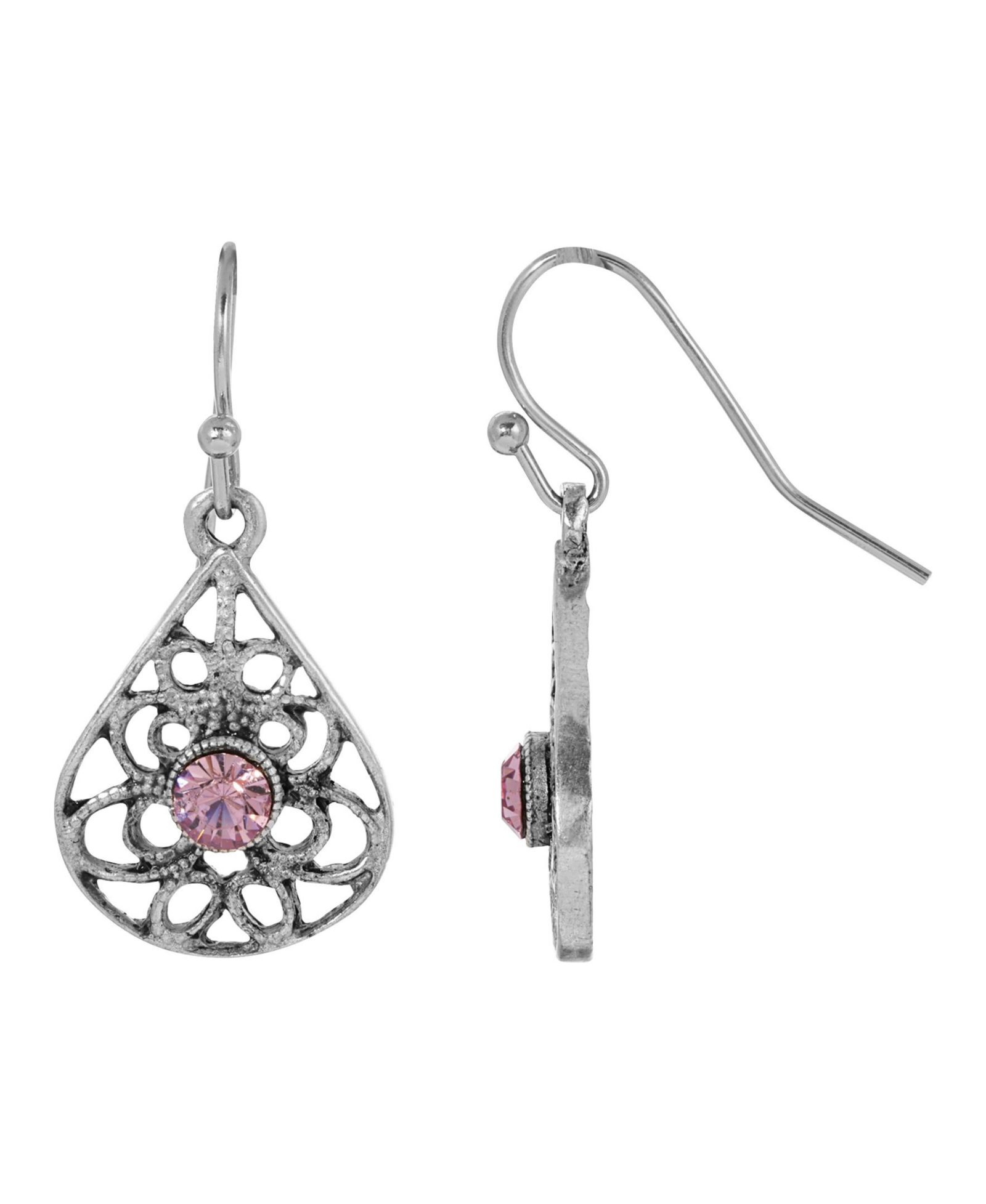 2028 Crystal Filigree Drop Earrings