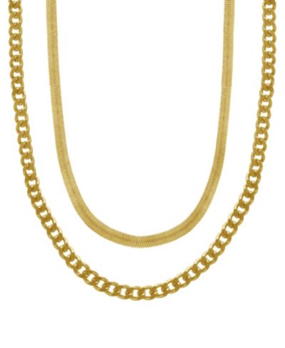 And Now This Gold Plated Double Strand Link Necklace 16" + 2" extender