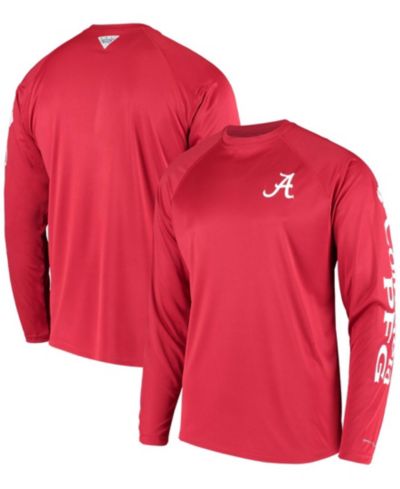 Мужская Columbia PFG Crimson Alabama Crimson Tide Terminal Tackle Omni-Shade Long Sleeve T-shirt