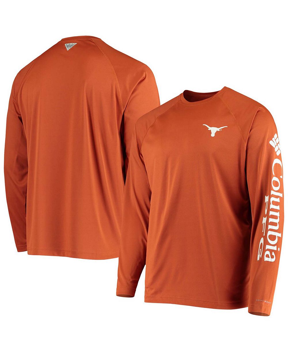 Men's PFG Burnt Orange Texas Longhorns Terminal Tackle Omni-Shade Long Sleeve T-shirt