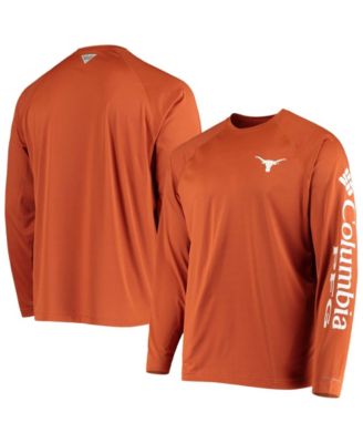 Columbia Мужская футболка PFG Burnt Orange Texas Longhorns с длинным рукавом
