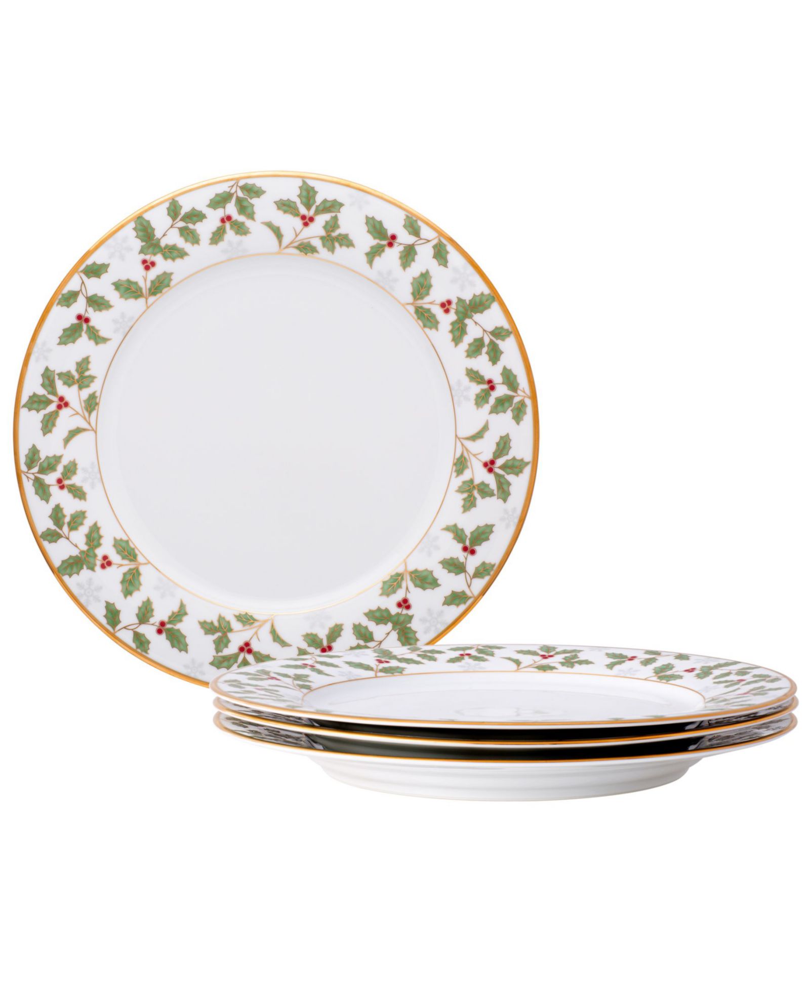 Набор из 4 обеденных тарелок Noritake Holly & Berry Gold, 10.50"