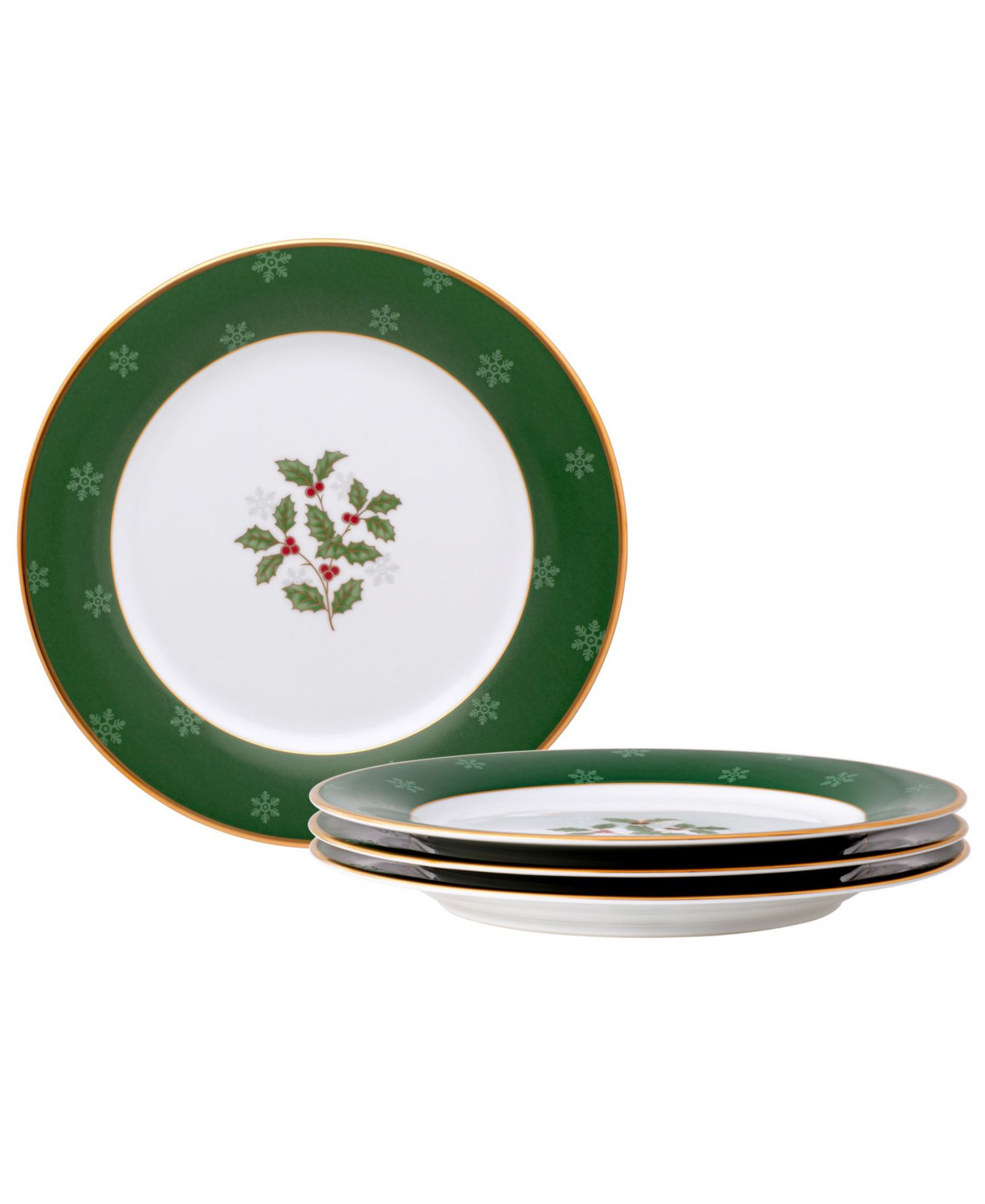 Набор из 4 акцентных тарелок Noritake Holly & Berry Gold, 9"