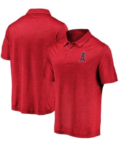Мужская рубашка-поло Fanatics Red Los Angeles Angels Iconic Striated Primary Logo