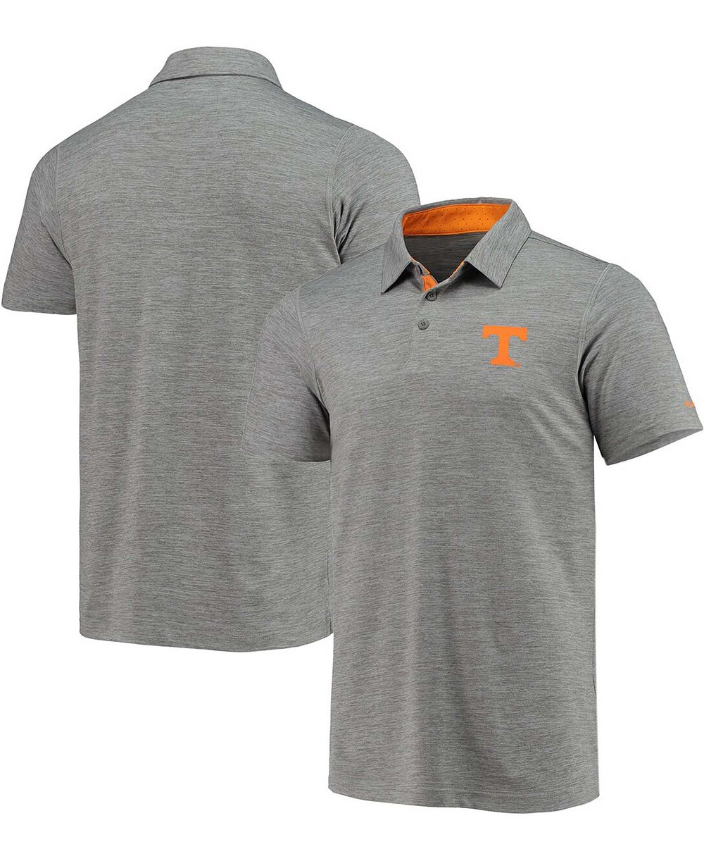 Поло рубашка Columbia Men's Gray Tennessee Volunteers Tech Trail Space Dye Omni-Shade