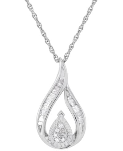 Подвеска Diamond Teardrop Swirl в Sterling Silver