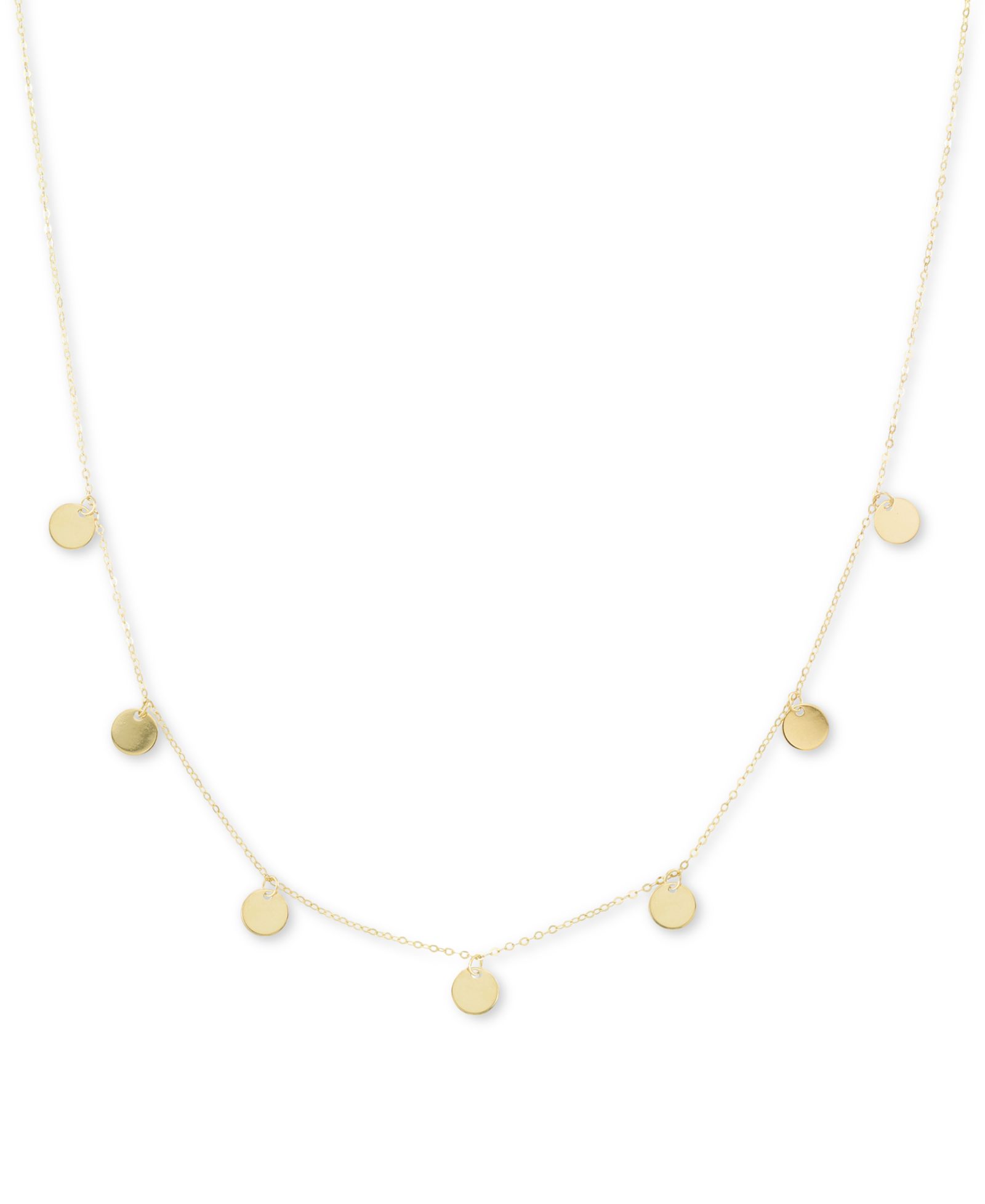 Polished Disc Dangle колье Statement в 10k Gold, 18"