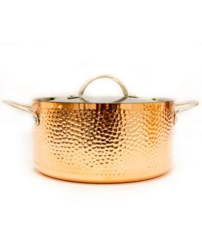 BergHOFF Vintage Tri-Ply Copper 9.5" Stockpot 5.75qt. with Lid, Hammered