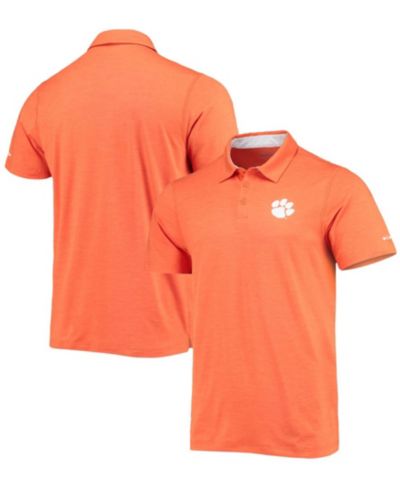 Мужское поло Columbia Orange Clemson Tigers Tech Trail Space Dye Omni-Shade
