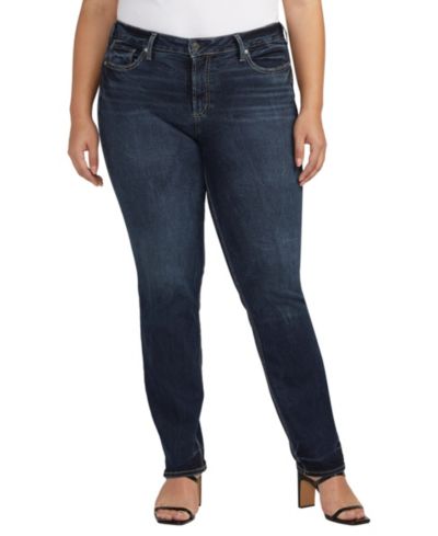 Silver Jeans Co. Plus Size Suki Mid Rise Straight Leg Jeans