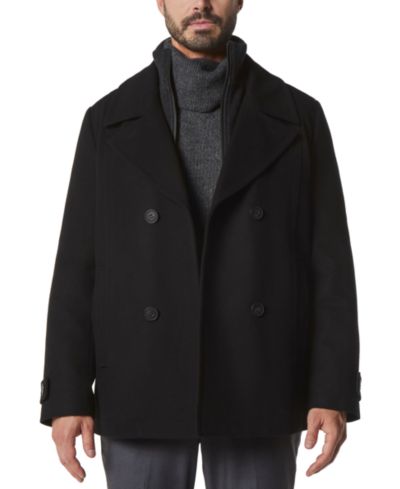 Marc New York Men's Danton Peacoat with Inset Bib