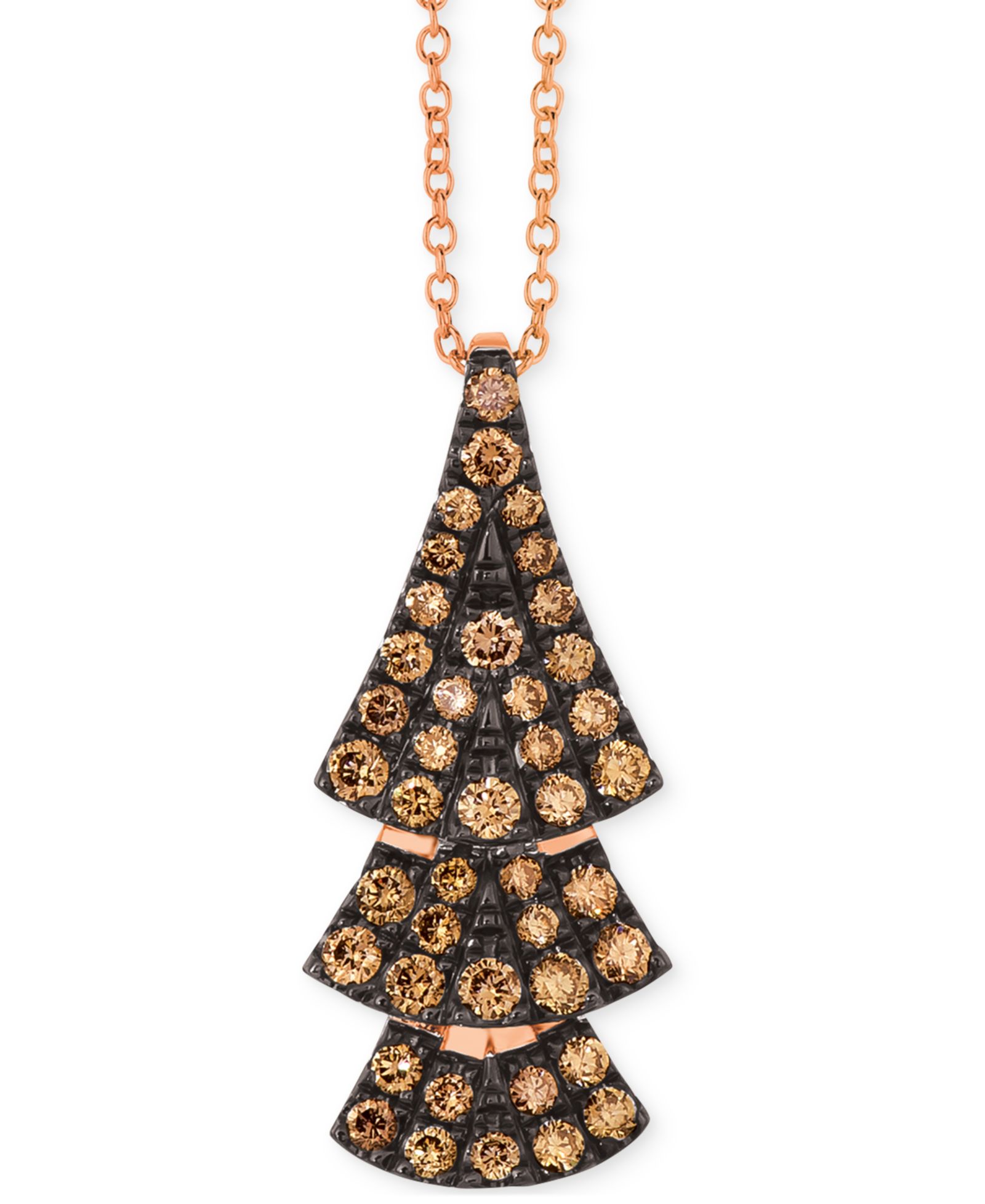 Le Vian® подвеска Chocolate Diamond Tiered 18" в золоте 14k Rose Gold (5/8 ct. t.w.)