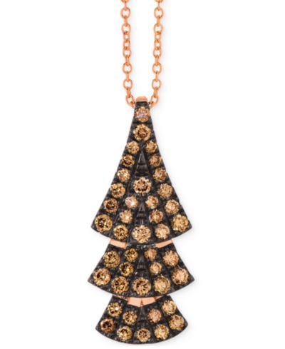 Le Vian® подвеска Chocolate Diamond Tiered 18" в золоте 14k Rose Gold (5/8 ct. t.w.)