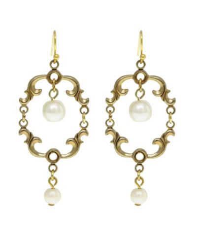 Серьга-подвеска 2028 Pear Drop из золотистого металла 14K