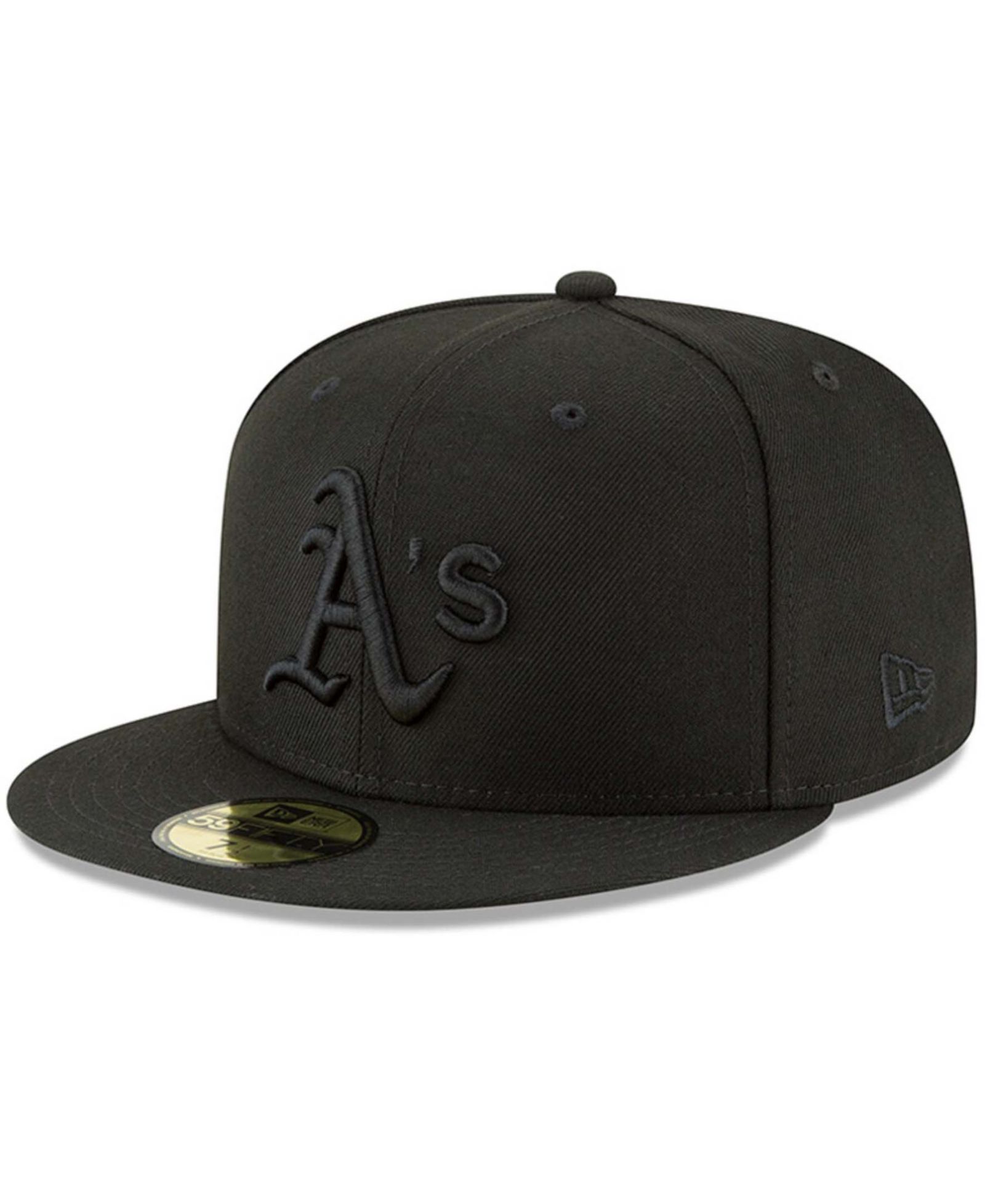 Мужская fitted-кепка New Era Oakland Athletics Primary Logo 59FIFTY черного цвета