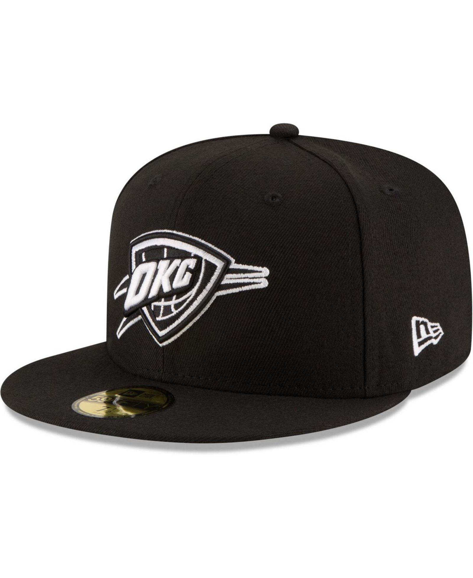 Men's Black Oklahoma City Thunder Black and White Logo 59FIFTY Fitted Hat
