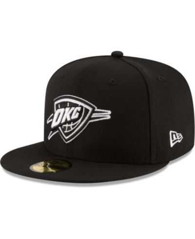 Мужская кепка New Era 59FIFTY Oklahoma City Thunder Black and White Logo
