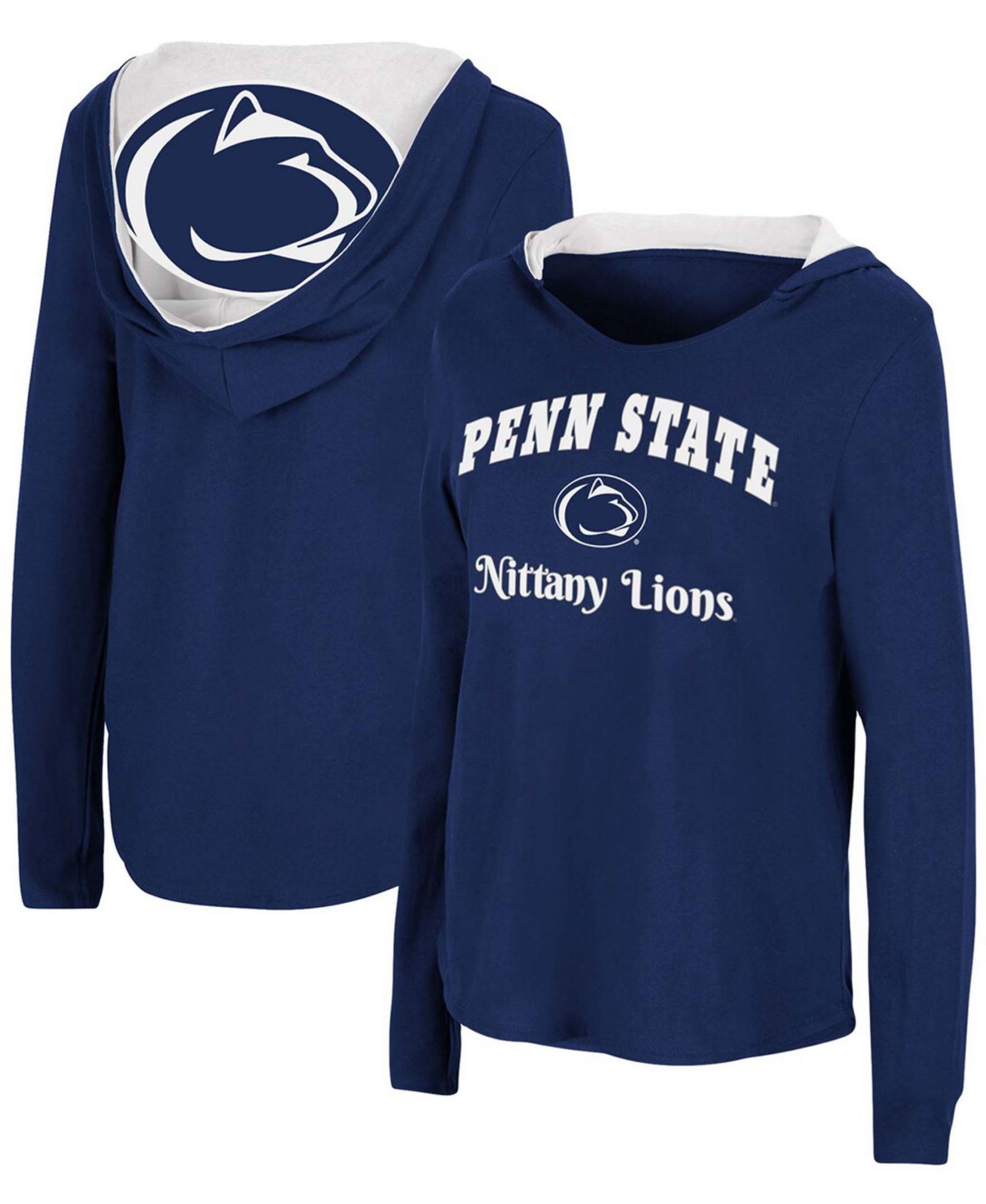 Женская толстовка Colosseum Navy Penn State Nittany Lions Catalina Hoodie Long Sleeve T-shirt
