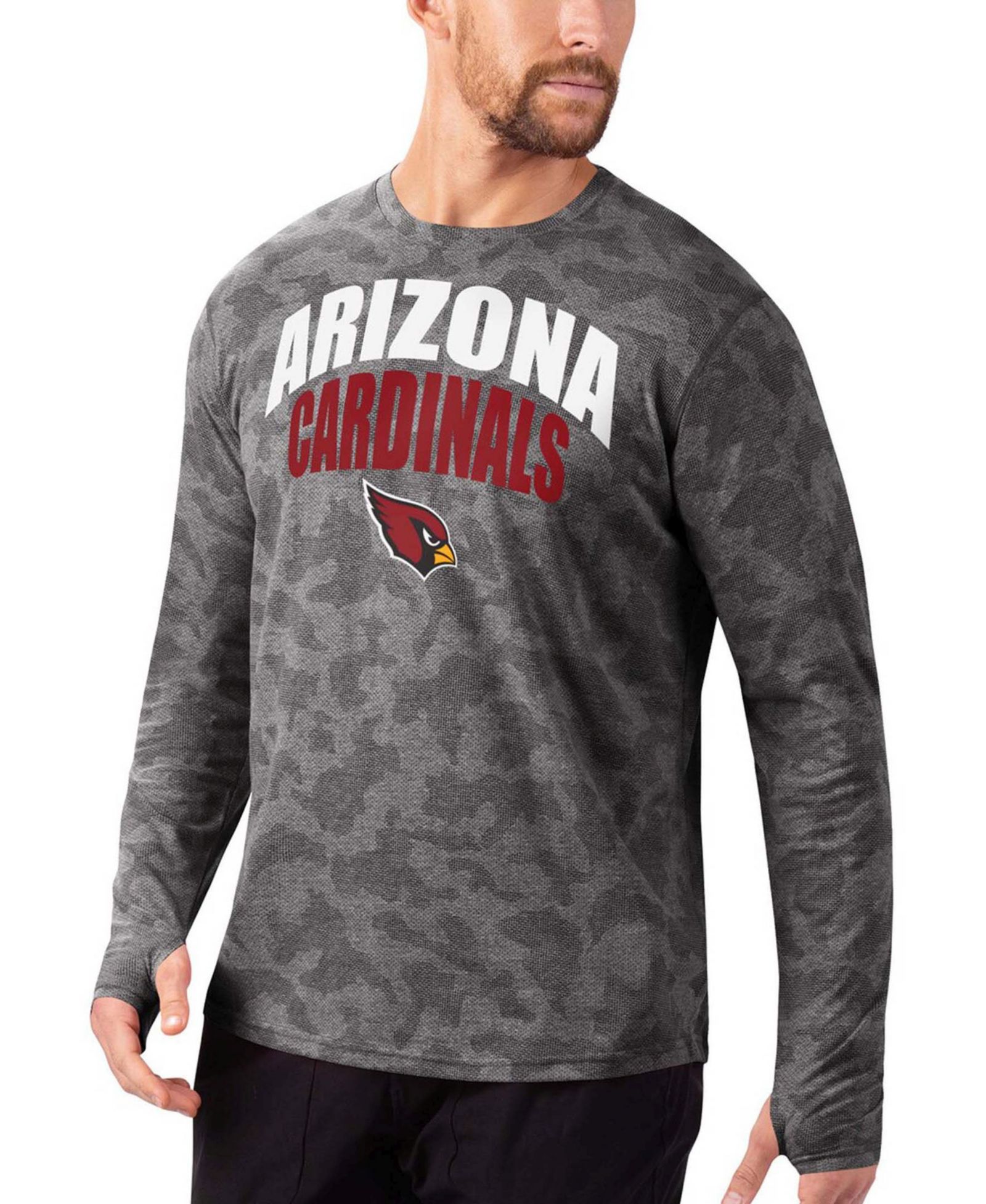 Мужская футболка MSX by Michael Strahan Black Arizona Cardinals Camo Performance Long Sleeve