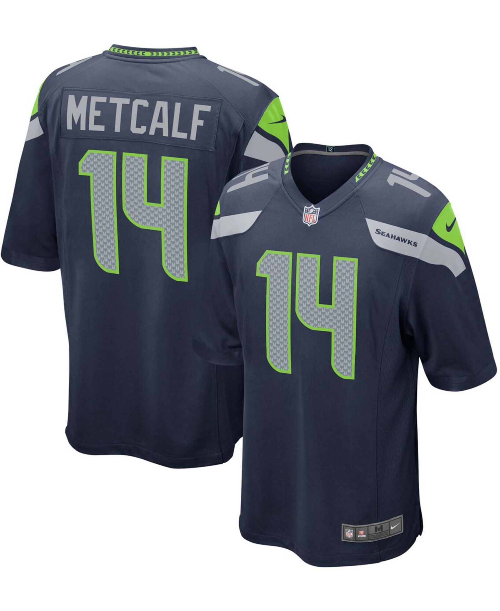 Nike Мужская джерси Seattle Seahawks DK Metcalf Navy Game Player