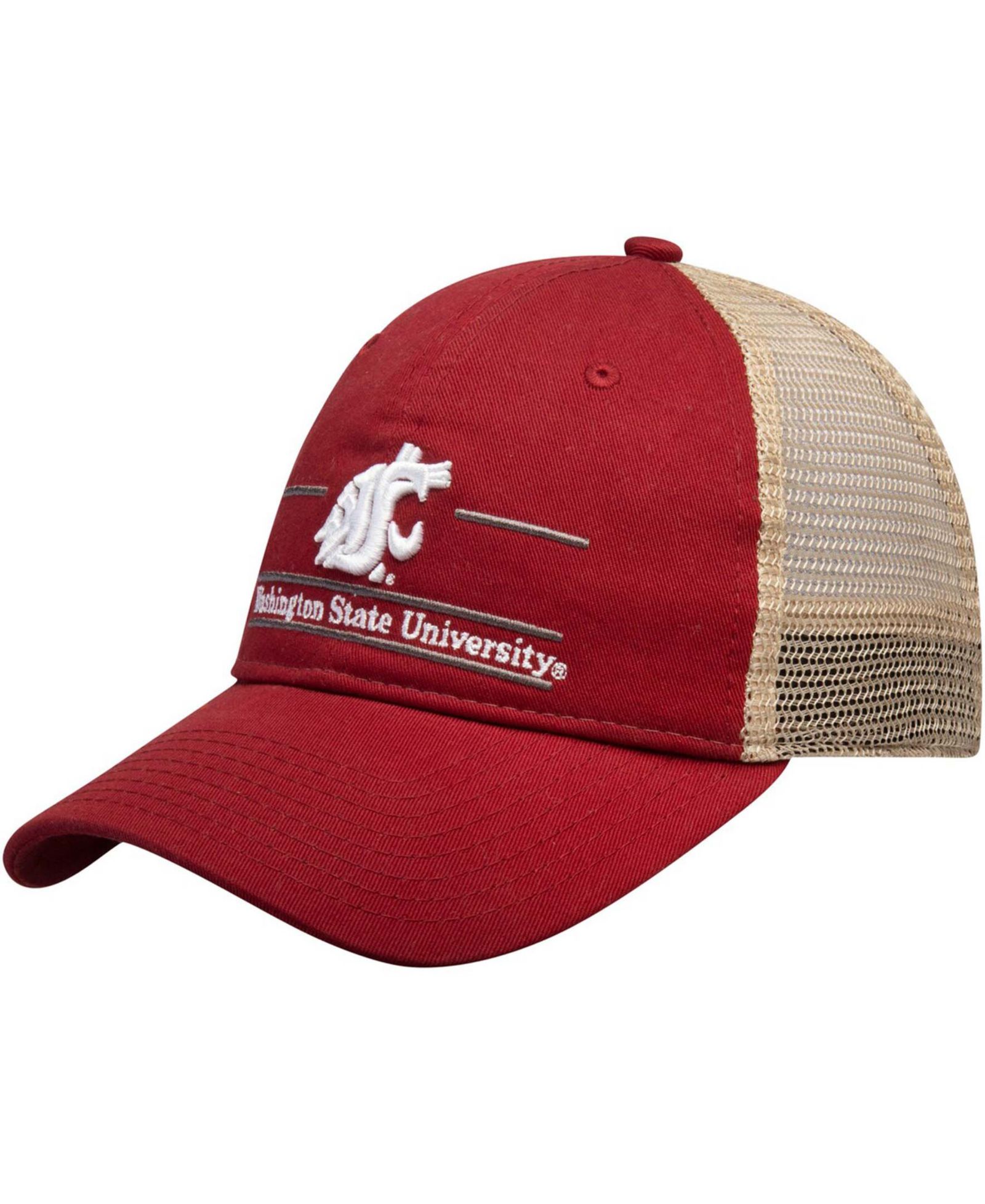 Мужская кепка Game Men's Crimson Washington State Cougars Split Bar Trucker Adjustable