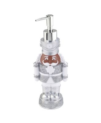 Avanti Nutcracker Silver Holiday Resin Soap/Lotion Dispenser