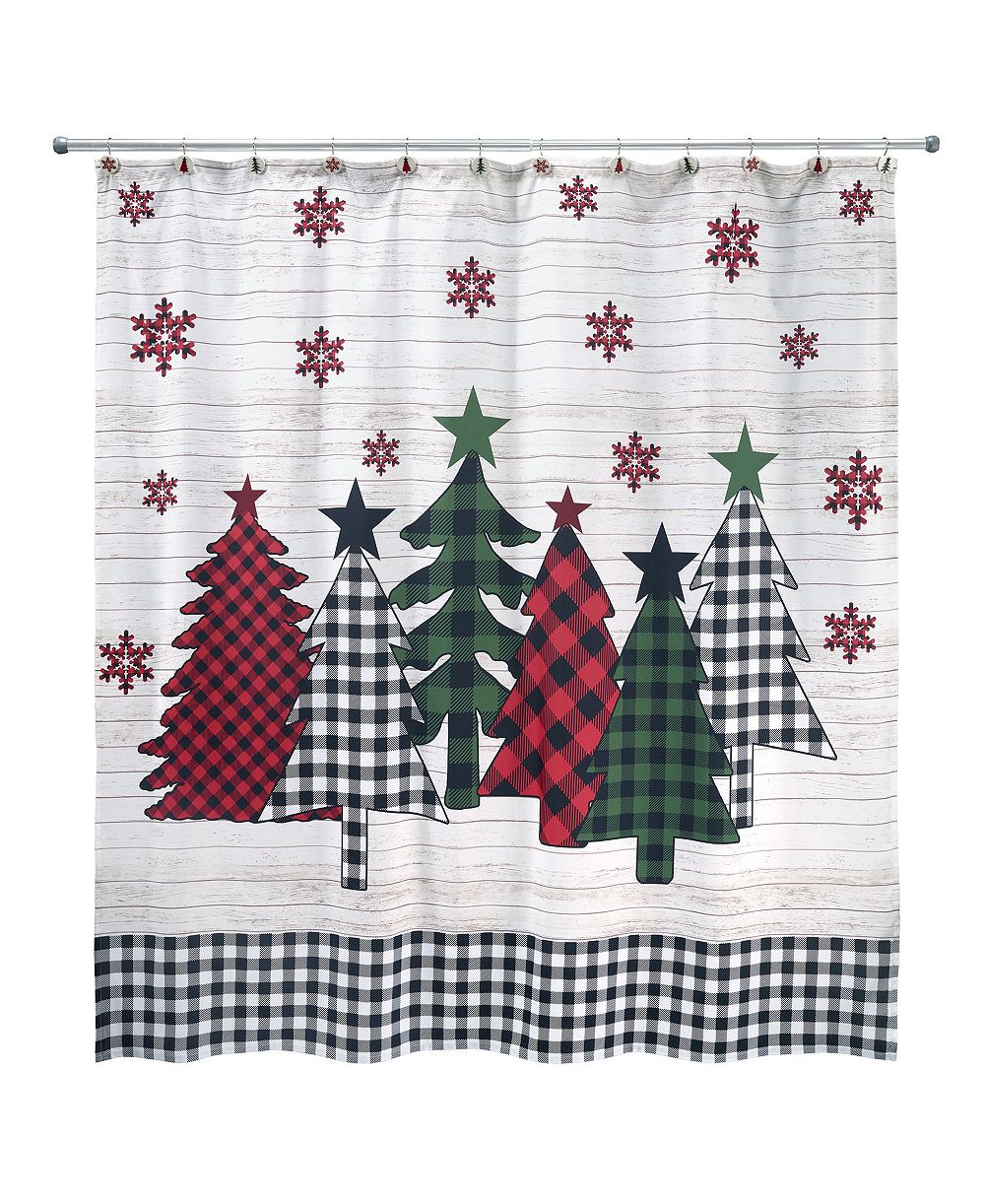 Avanti Штора для душа Holiday Plaid, 72" x 72"
