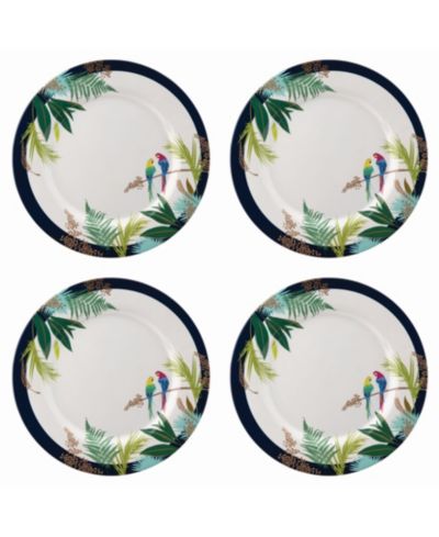 Sara Miller Parrot Dinner Plate, Set of 4