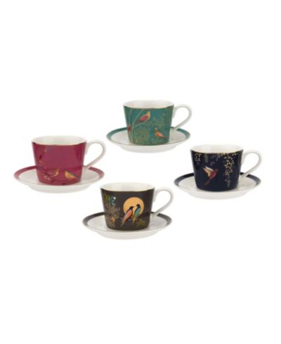 Sara Miller Espresso Cup & Saucer, Service for 4