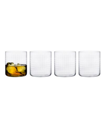 Набор из 4 стаканов для виски Finesse Grid, 10.25 oz