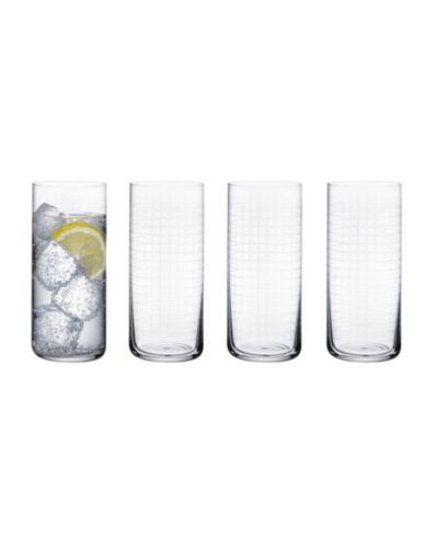 Набор стаканов для длинных напитков Nude Glass Finesse Grid, 4 шт