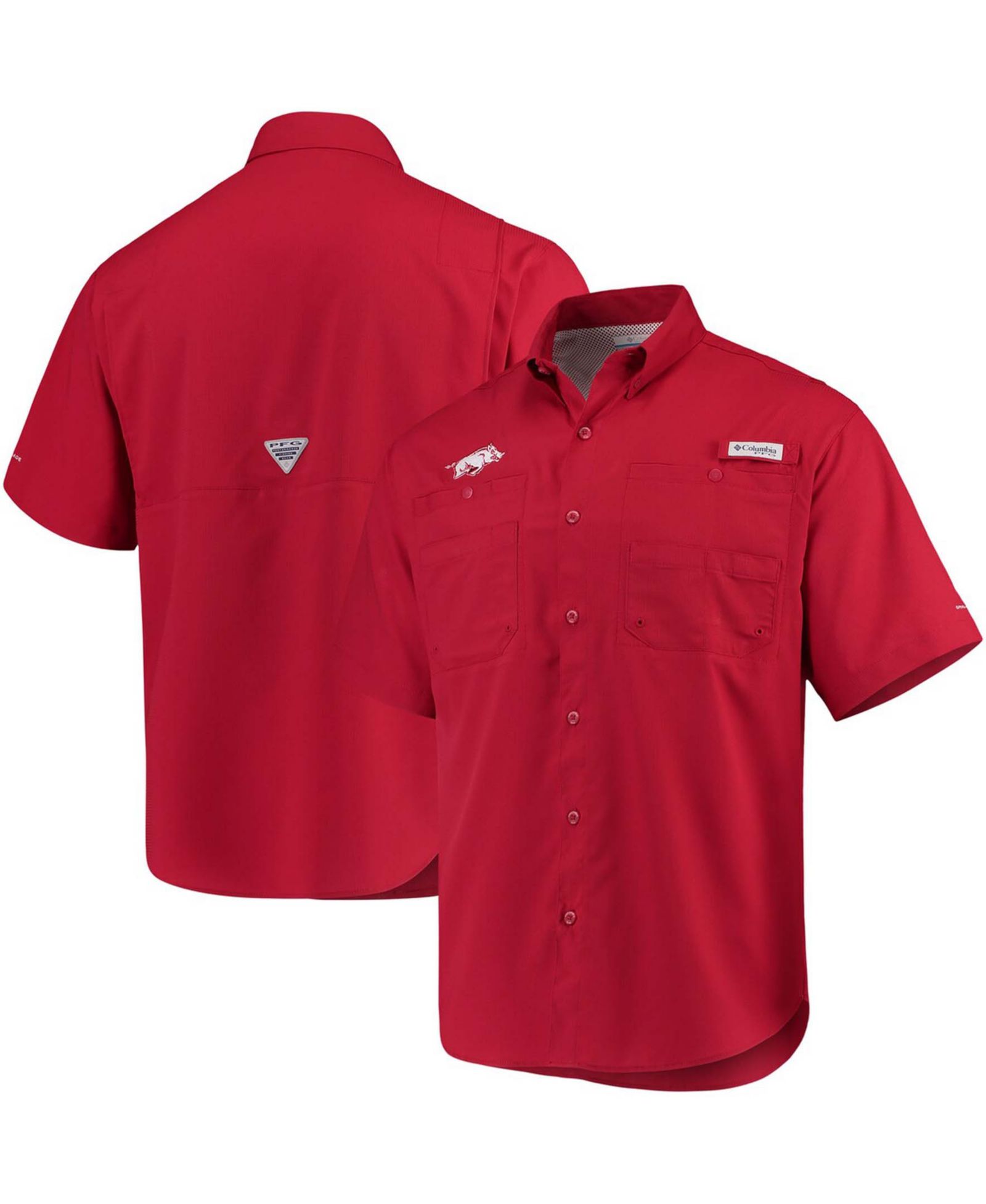 Мужская рубашка Columbia Cardinal Arkansas Razorbacks PFG Tamiami