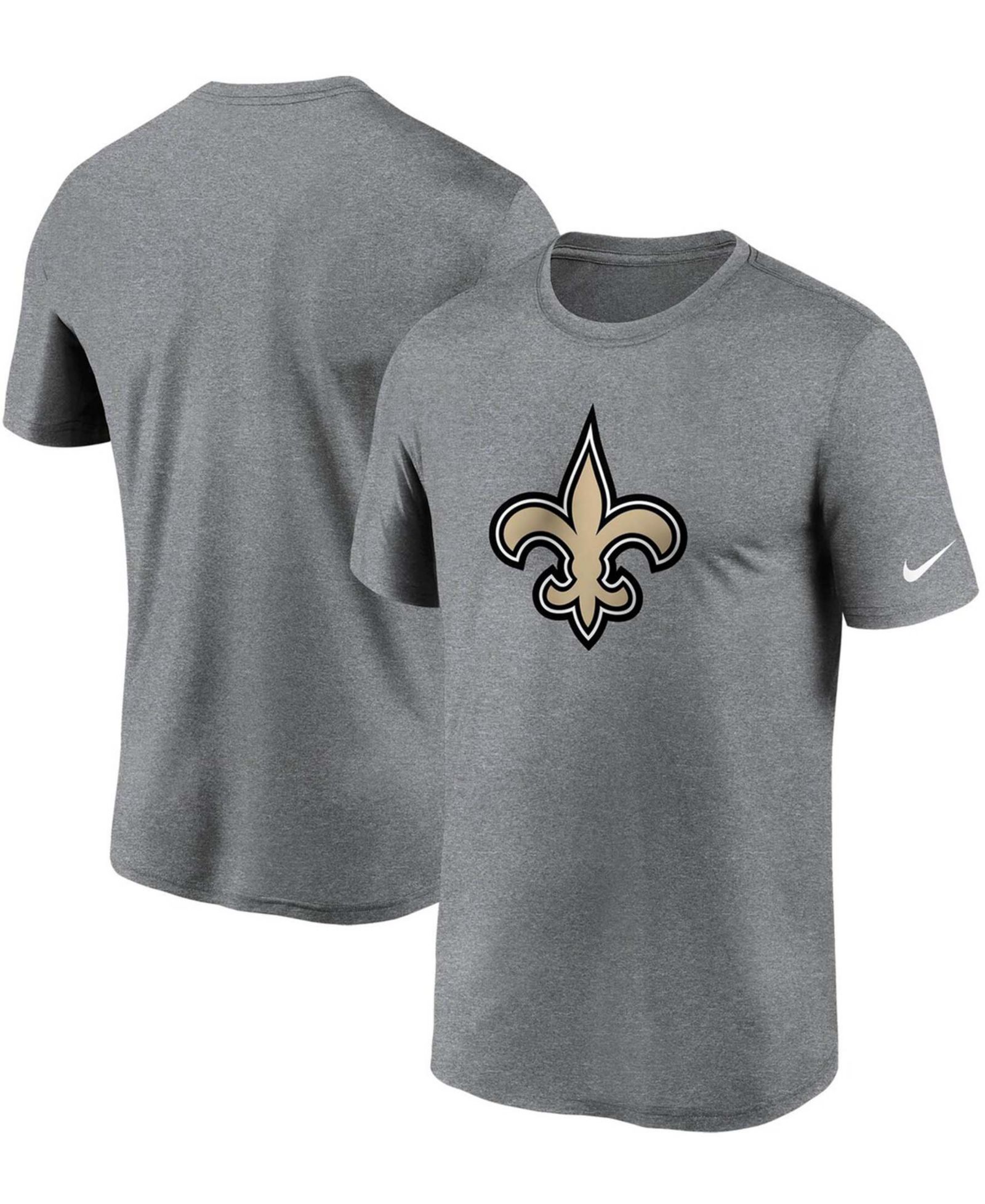 Мужская футболка Nike New Orleans Saints Logo Essential Legend Performance в цвете Heathered Charcoal