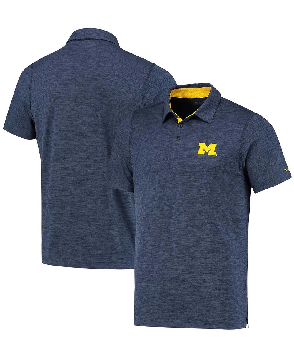 Columbia Мужское поло Michigan Wolverines Tech Trail Space Dye Omni-Shade