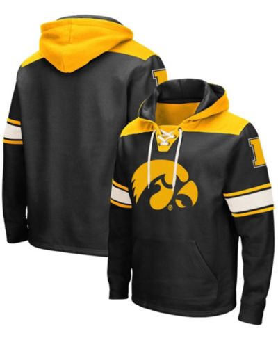 Мужское черное худи Iowa Hawkeyes 2.0 с завязками