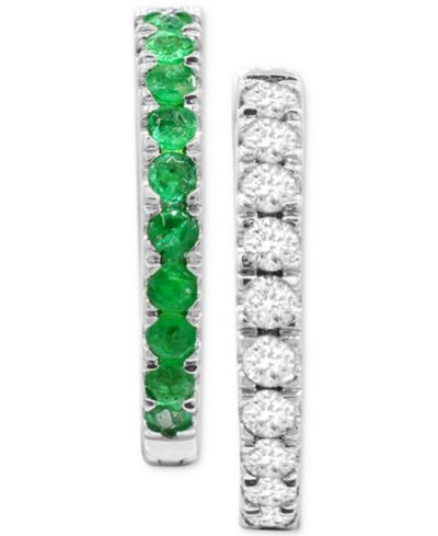 Lab-Grown Sapphire (1/2 ct. t.w.) & White Sapphire (1/4 ct. t.w.) Reversible Hoop Earrings