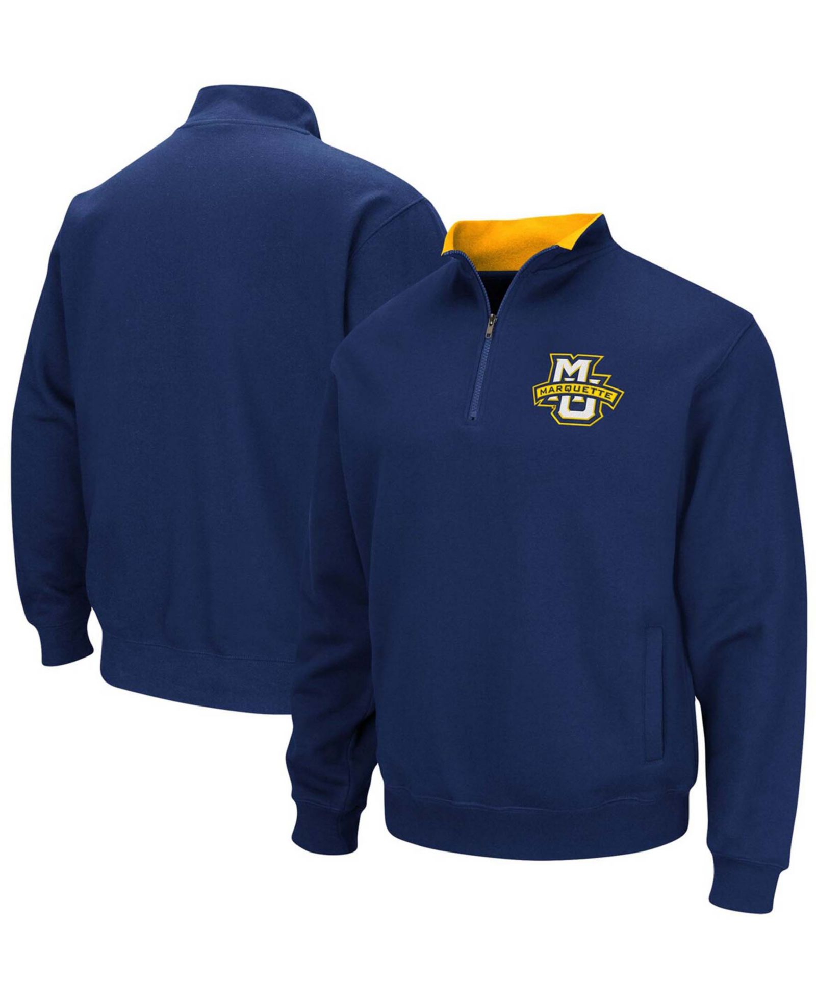 Мужская куртка Colosseum Navy Marquette Golden Eagles Tortugas Logo Quarter-Zip
