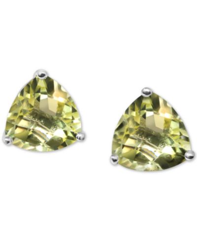 Серьги-гвоздики с лимонным кварцем Trillion в стерлинговом серебре (5 ct. t.w.)